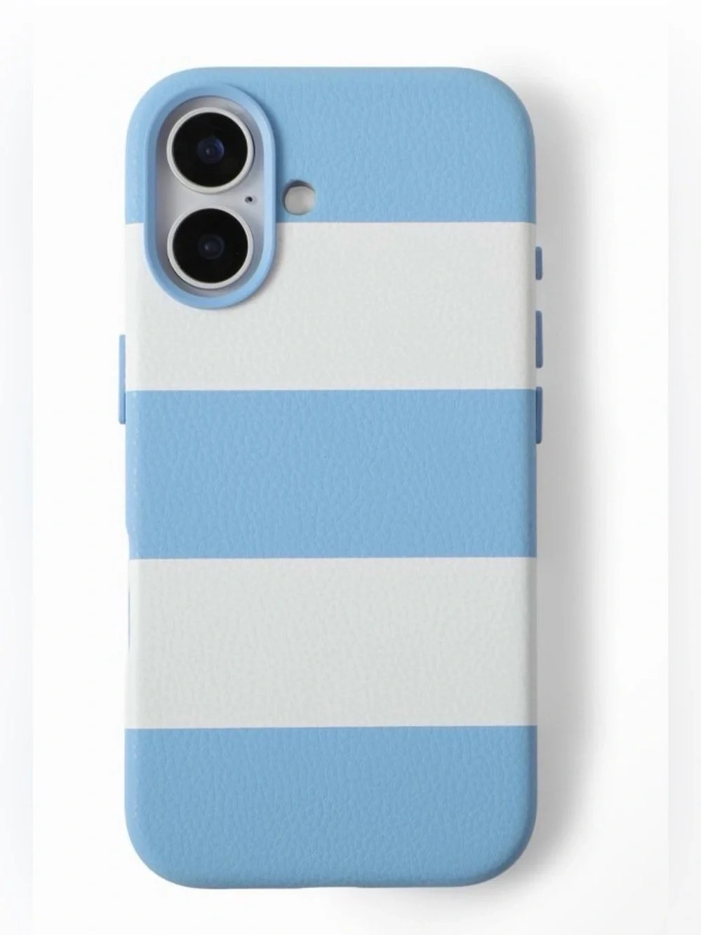 GEMS Hello Lux Light Blue Cabana Stripe Pebble PU iPhone Case - 16 New in Box